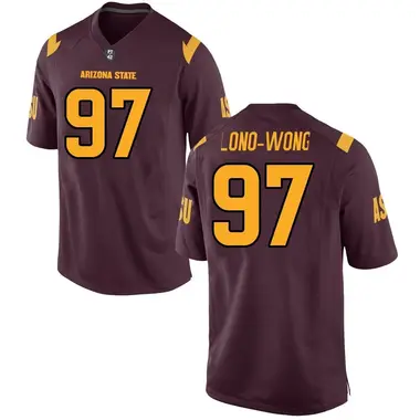 Men's Game Blazen Lono-Wong Arizona State Sun Devils Maroon Football College Jersey